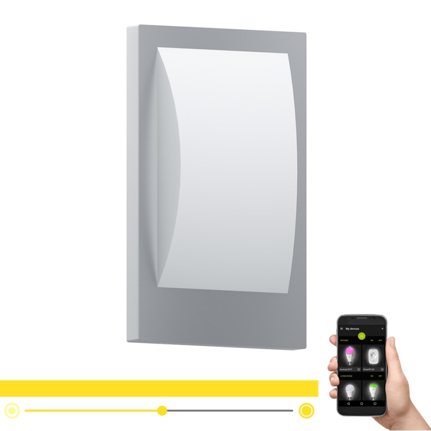 Eglo - LED Reguliuojamas lauko sieninis šviestuvas 1xE27/9W/230V IP44 matinis chromas