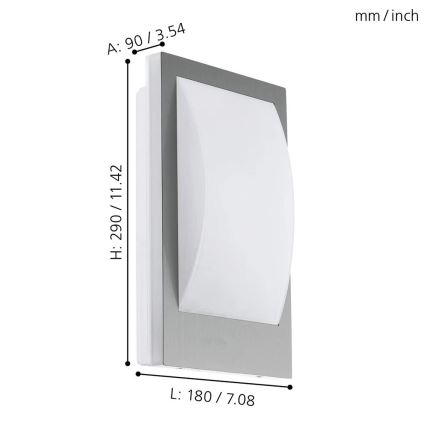 Eglo - LED Reguliuojamas lauko sieninis šviestuvas 1xE27/9W/230V IP44 matinis chromas