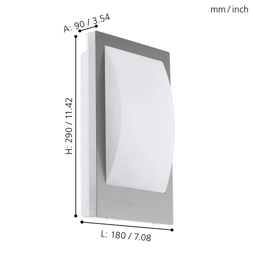 Eglo - LED Reguliuojamas lauko sieninis šviestuvas 1xE27/9W/230V IP44 matinis chromas