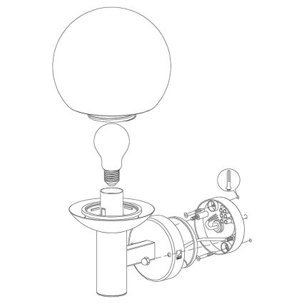 Eglo - LED Reguliuojamas lauko sieninis šviestuvas NISIA-C 1xE27/9W/230V IP44