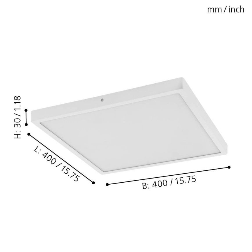 Eglo - LED lubinis šviestuvas 1xLED/25W/230V balta kampinis 2500 lm