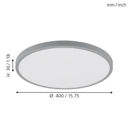 Eglo - LED lubinis šviestuvas 1xLED/25W/230V sidabras apvalus 4000K