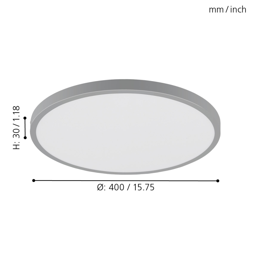 Eglo - LED lubinis šviestuvas 1xLED/25W/230V sidabras apvalus 4000K