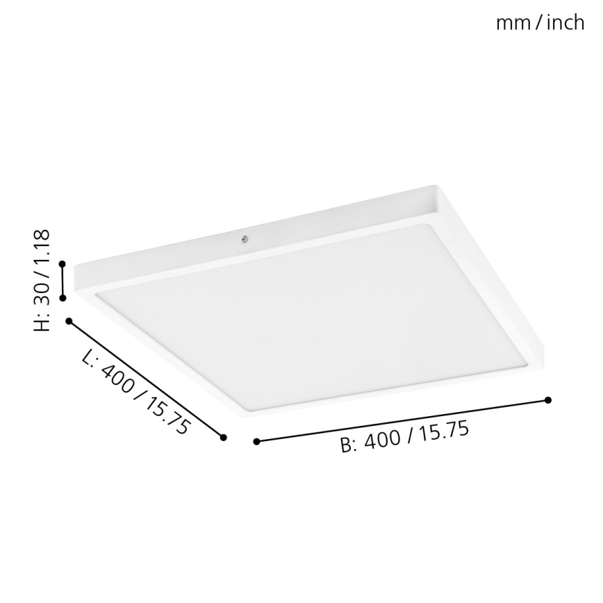 Eglo - LED lubinis šviestuvas 1xLED/25W/230V balta kampinis 4000K