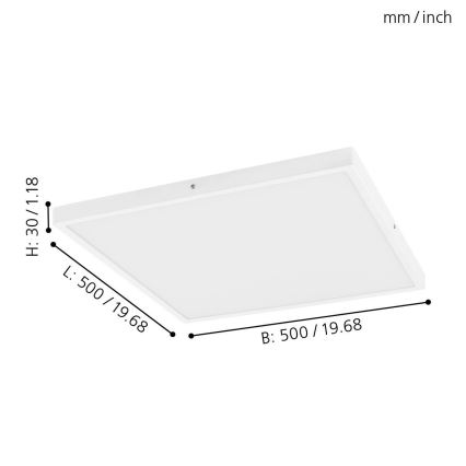 Eglo - LED pritemdomas lubinis šviestuvas 1xLED/25W/230V