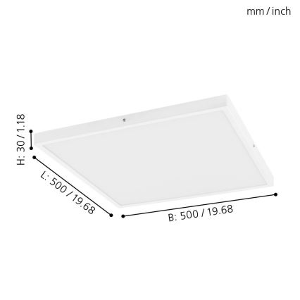 Eglo - LED pritemdomas lubinis šviestuvas 1xLED/25W/230V