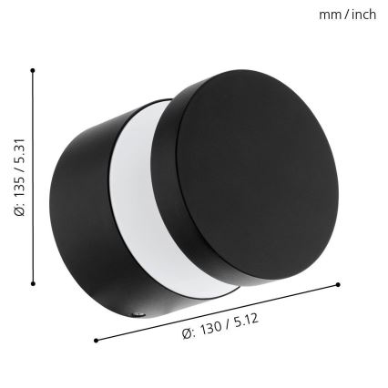 Eglo - LED lauko sieninis šviestuvas LED/11W/230V juodas IP44