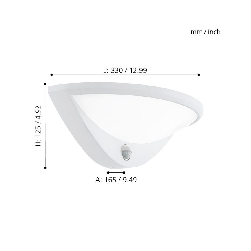 Eglo - Sieninis LED lauko šviestuvas su jutikliu 1xLED/9,3W/230V IP44