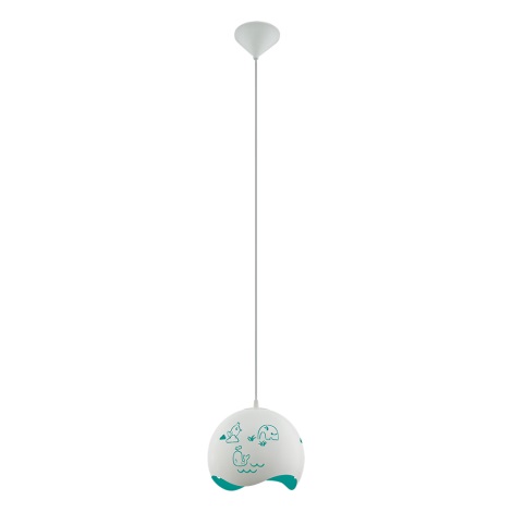 Eglo 97393 - Pakabinamas vaikiškas šviestuvas, kabinamas ant virvės LAURINA 1xE27/60W/230V