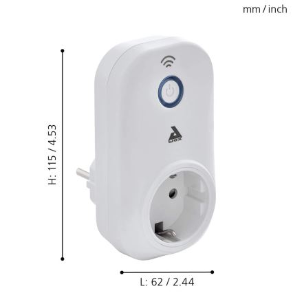 Eglo - Išmanus kištukinis lizdas / Connect kištukas 2300W