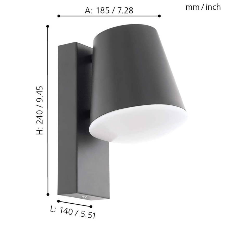 Eglo - LED reguliuojamas lauko sieninis šviestuvas CALDIERO-C 1xE27/9W/230V IP44