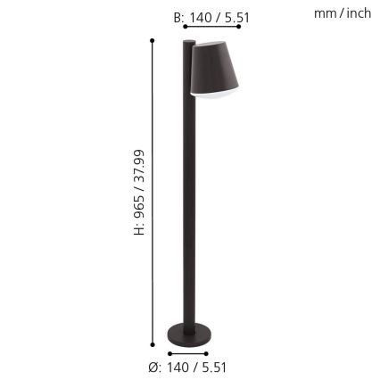 Eglo - LED RGB Pritemdoma lauko lempa CALDIERO-C 1xE27/9W/230V antracitas IP44
