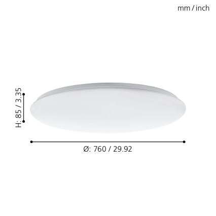 Eglo - LED reguliuojamas lubinis šviestuvas LED/60W/230V + nuotolinio valdymo pultas