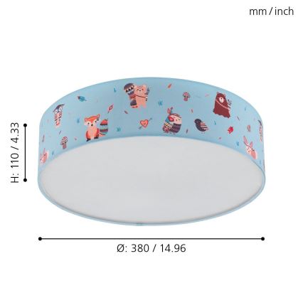 Eglo - Vaikiškas lubinis šviestuvas 2xE27/40W/230V