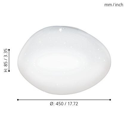 Eglo - Pritemdomas lubinis LED šviestuvas su nuotoliniu valdymu LED/21W/230V
