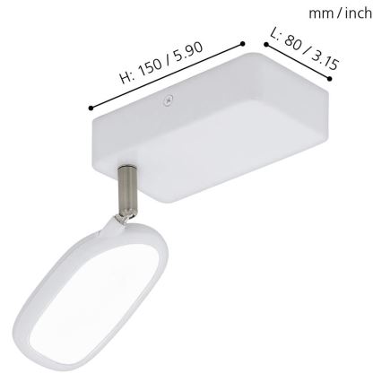 Eglo - LED RGB Įmontuojamas šviestuvas PALOMBARE-C 1xLED/5W/230V