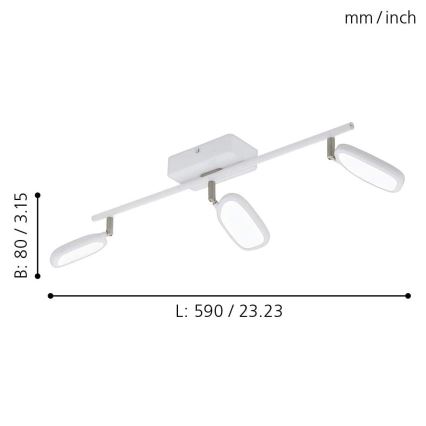 Eglo - LED RGB Įmontuojamas šviestuvas PALOMBARE-C 3xLED/5W/230V