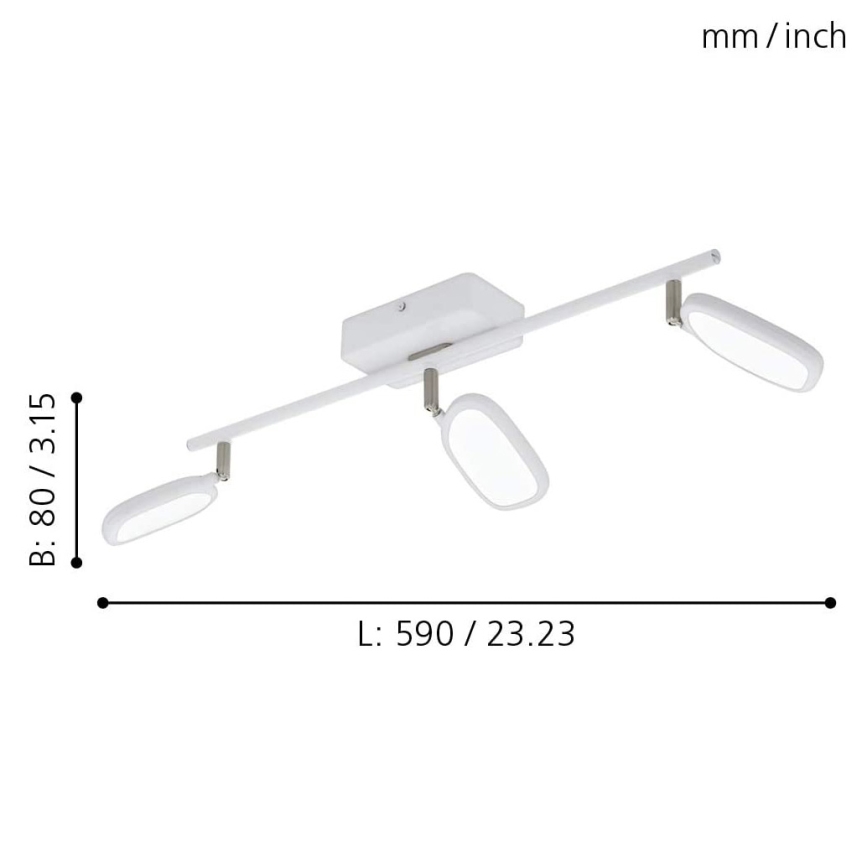 Eglo - LED RGB Įmontuojamas šviestuvas PALOMBARE-C 3xLED/5W/230V
