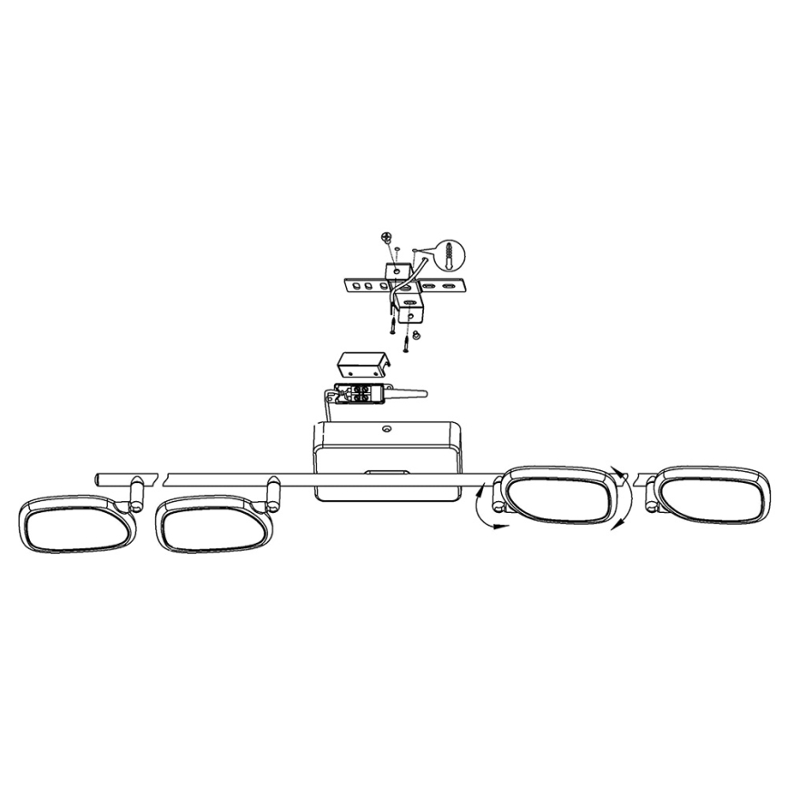 Eglo 97694 - LED RGB Įleidžiamas šviestuvas PALOMBARE-C 4xLED/5W/230V