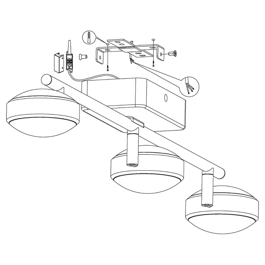 Eglo - LED RGB Įmontuojamas šviestuvas CORROPOLI-C 3xLED/5W/230V