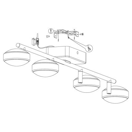 Eglo - LED RGB Pritemdomi akcentiniai šviestuvai CORROPOLI-C 4xLED/5W/230V