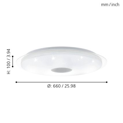 Eglo - Pritemdomas lubinis LED šviestuvas LED/40W/230V