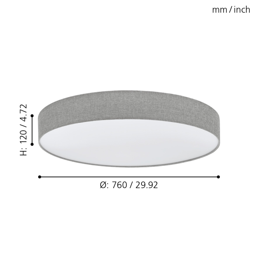 Eglo - LED reguliuojamas lubinis šviestuvas LED/60W/230V + nuotolinio valdymo pultas
