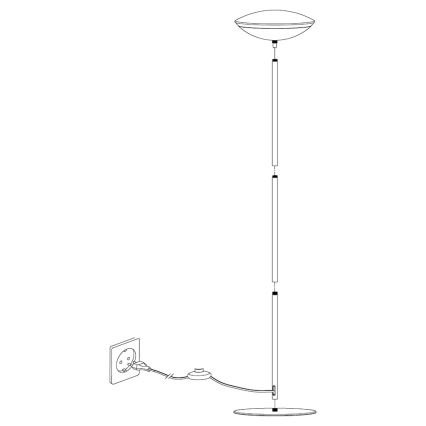 Eglo 97814 - LED RGB reguliuojama grindų lempa FRATTINA-C 1xLED/18W/230V