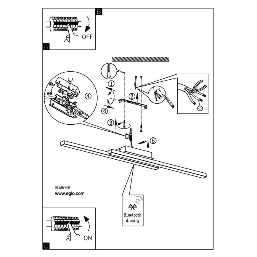 Eglo - LED RGB dimeriuojama prigludusi liustra FRAIOLI-C LED/34W/230V