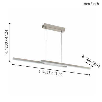 Eglo - LED RGB reguliuojamas pakabinamas šviestuvas ant laido FRAIOLI-C 2xLED/17W/230V