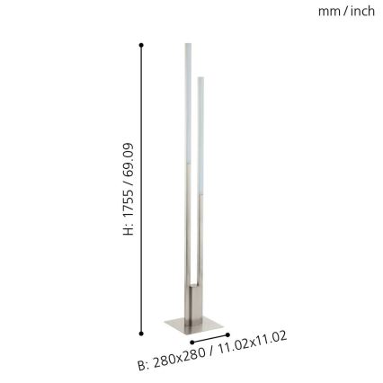 Eglo - LED RGB Reguliuojamas toršeras FRAIOLI-C 2xLED/17W/230V