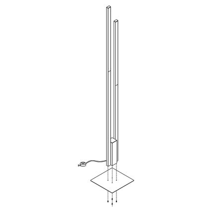 Eglo - LED RGB Reguliuojamas toršeras FRAIOLI-C 2xLED/17W/230V