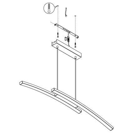 Eglo 97911 - LED RGB reguliuojama liustra ant laido FRAIOLI-C 2xLED/17W/230V