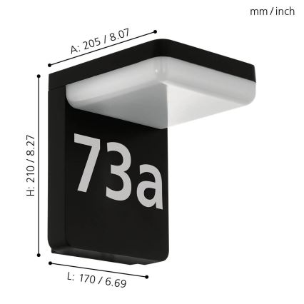 Eglo - LED namo numeris LED/11W/230V IP44