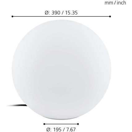 Eglo 98106 - LED RGBW Lauko šviestuvas MONTEROLO-C LED/9W/230V IP65 Ø 390 mm