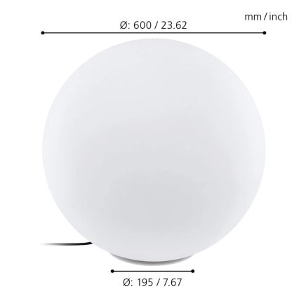 Eglo - LED RGBW lauko toršeras MONTEROLO-C 1xLED/9W/230V IP65 600