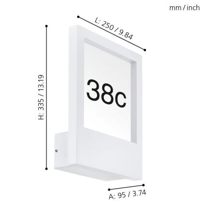 Eglo - Namų numeris 1xE27/28W/230V balta IP44