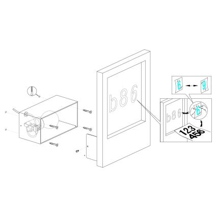 Eglo - Namų numeris 1xE27/28W/230V balta IP44