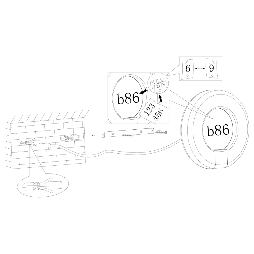 Eglo - LED namo numeris LED/15W/230V IP44