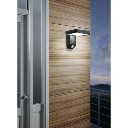 Eglo - LED Napelem falira rögzített lámpa érzékelővel LED/4,5W/3,7V 2200 mAh IP44