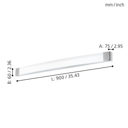 Eglo 98193 - LED Sieninis vonios šviestuvas SIDERNO LED/24W/230V IP44