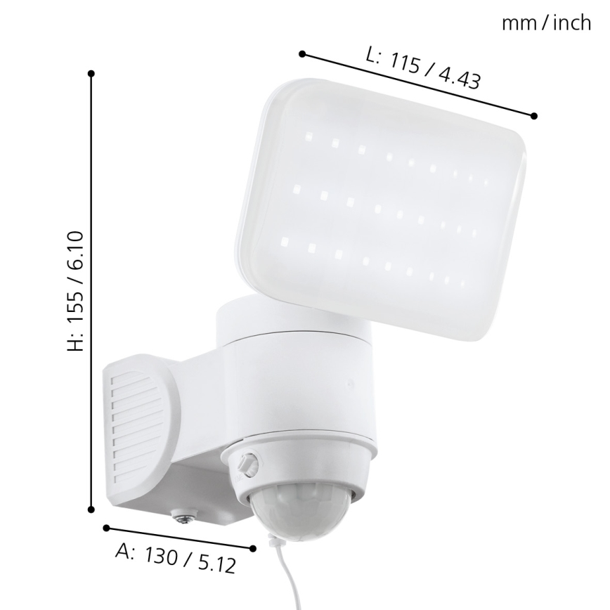 Eglo - LED Napelem falira rögzített lámpa érzékelővel LED/3,7V 1800 mAh IP44