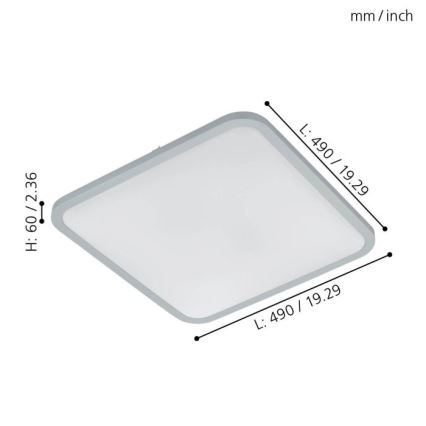 Eglo 98258 - reguliuojamas LED lubinis šviestuvas COGOLETO LED/30W/230V + nuotolinis valdymas