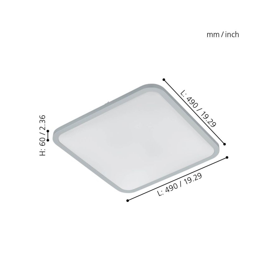 Eglo - LED Pritemdomas lubinis šviestuvas LED/30W/230V + Nuotolinio valdymo pultas