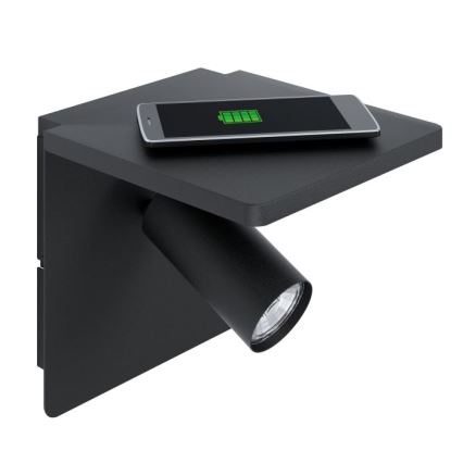 Eglo - LED sieninis šviestuvas su belaidžiu įkrovimu 1xGU10/5W/230V
