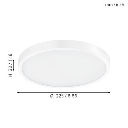 Eglo - LED dimeriuojamas lubinis šviestuvas LED/14W/230V + nuotolinis valdymas, skersmuo 22,5 cm