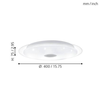 Eglo - LED Pritemdomas lubinis šviestuvas LED/24W/230V + Nuotolinio valdymo pultas