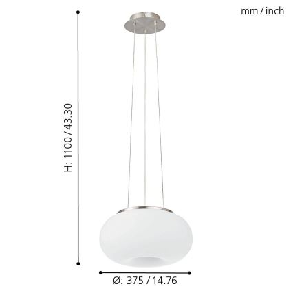Eglo - LED RGB Reguliuojamas pakabinamas sietynas OPTICA-C LED/21W/230V diametras 37,5 cm