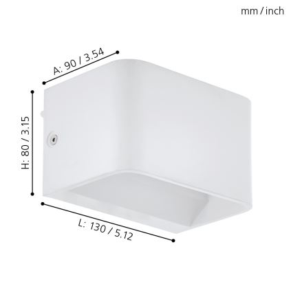 Eglo - LED sieninis šviestuvas LED/6W/230V