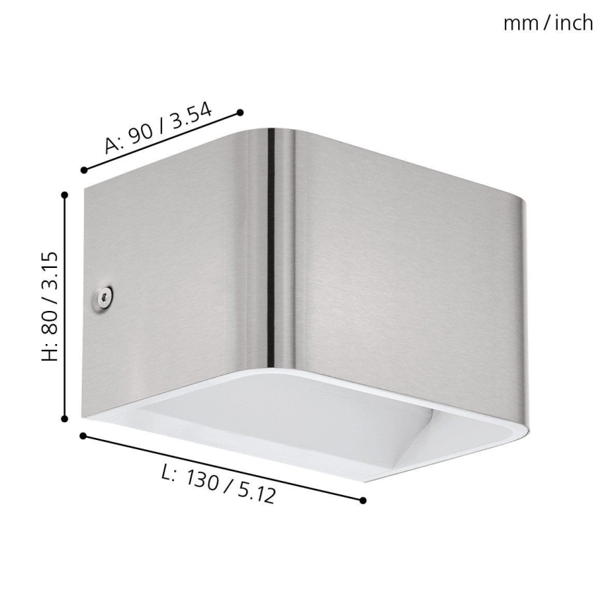 Eglo - LED sieninis šviestuvas LED/6W/230V 3000K matinis chromas